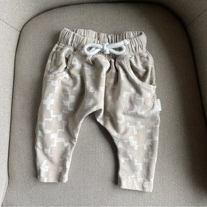 Bobby G Tan Beige Patterned Joggers Neutral 3-6 months